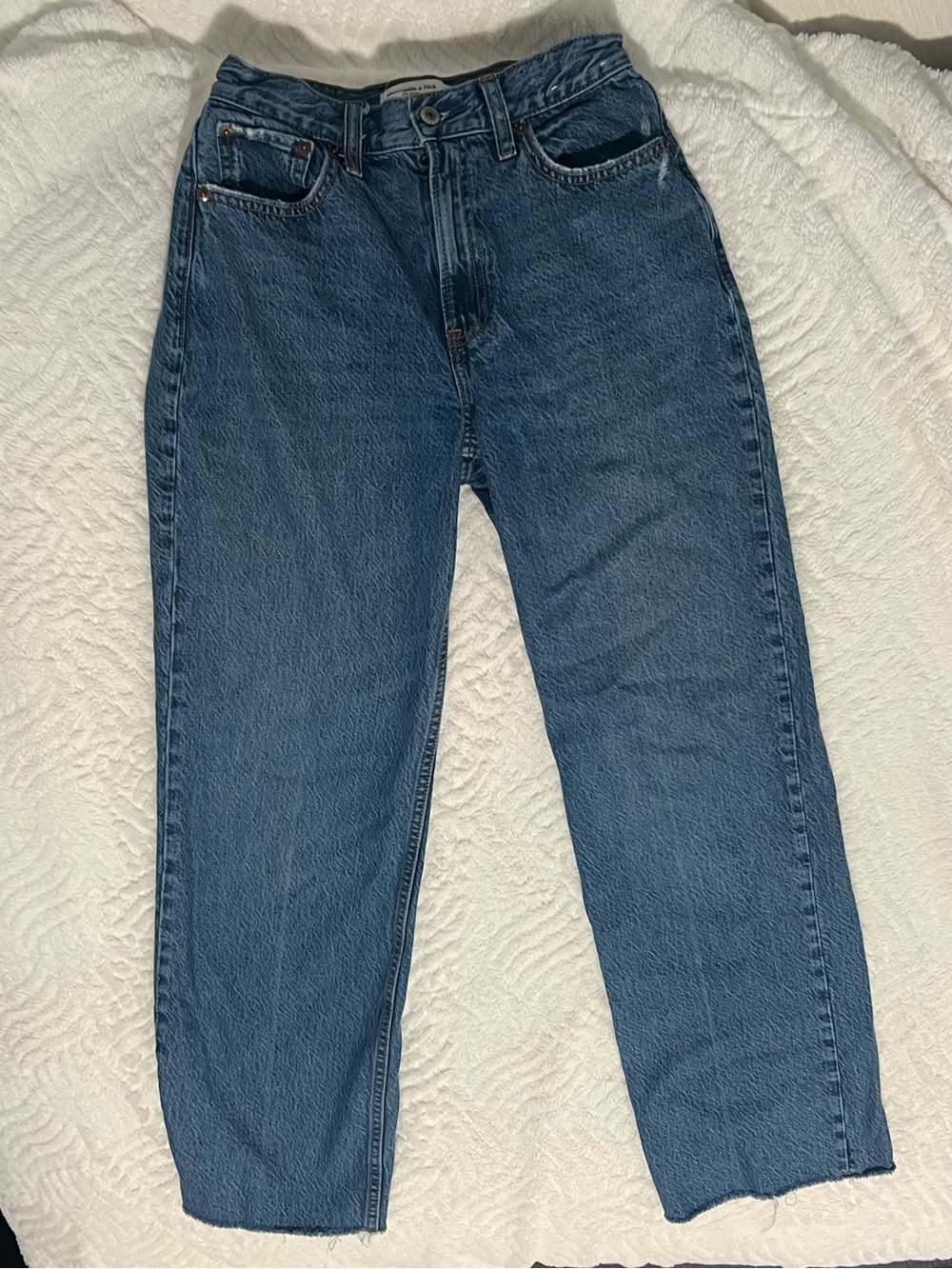 Abercrombie The Loose High Rise Jeans 24 00R Medium Wash Denim